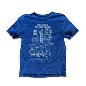 Gap Kids | How Does A Speaker Work Graphic T-Shirt Blue, Boys Large (10)